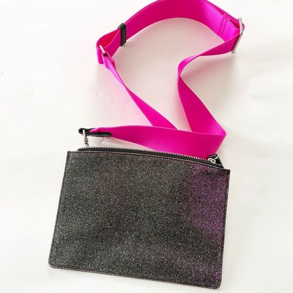 Sarah Jessica Parker (SJP) RFID Convertible Crossbody Bag Candy Black Shimmer Pi - Picture 4 of 5